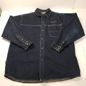 Vintage Sean John Denim Shirt Jacket Men Large Hip Hop Long Sleeve Baggy Shacket